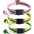 thumbnail image 1 of Juego de 3 collares para gatos ajustables con hebilla de liberación rápida y campana brillar Electrónica, 1 of 1