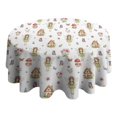 thumbnail image 4 of White Fairy Cottage Princess Pattern Round Tablecloth 60"x60",Wrinkle Wipeable Table Cloth for Kitchen Dining Room Picnic Patio Party, 4 of 6