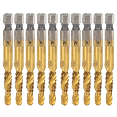 

2024 Big sale 10Pcs Hex Shank Screw Tap M6Drill 5.0 Coated Composite Spiral Flute Tap Accessory