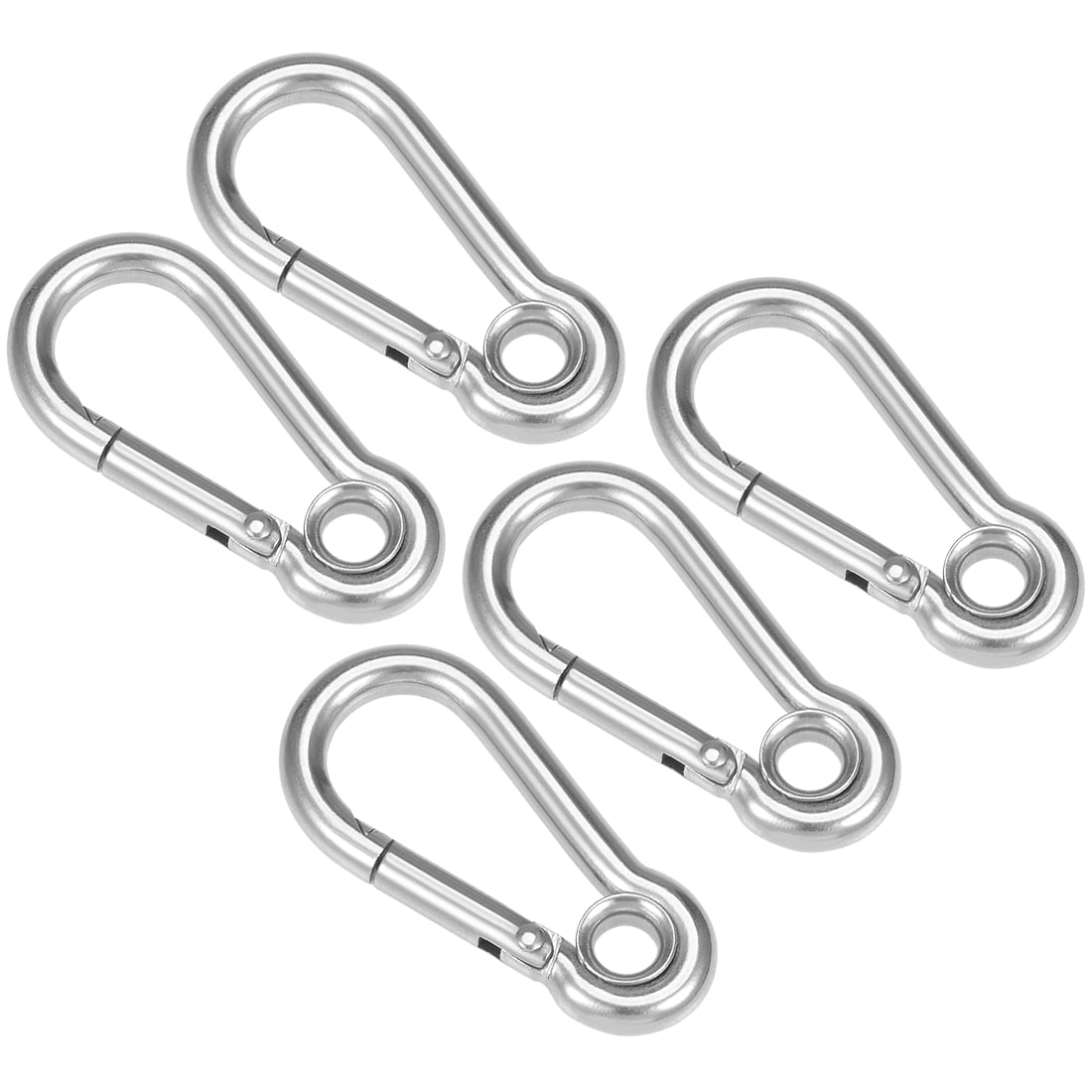 Mousqueton Acier Inoxydable 304 – 9 Cm, Charge 127 Kg, Ressort + œillet, Pour Camping, Pêche, Randonnée (lot 4/6)
