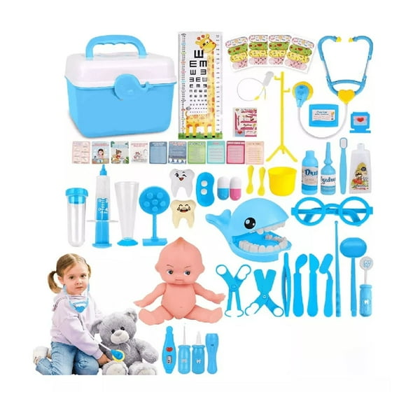 Set Utensilios De Doctor Enfermera pzs Para Niñas Azul