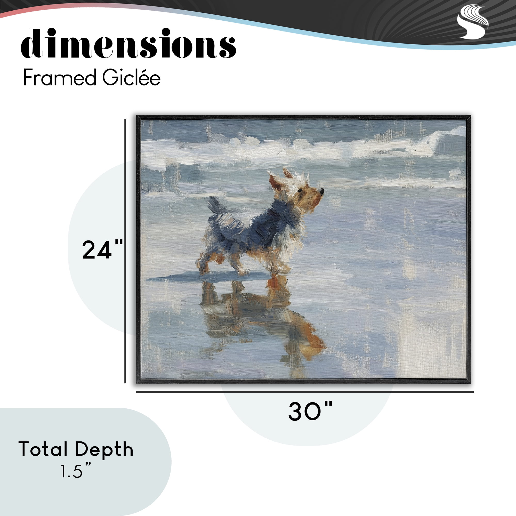 Stupell Industries Yorkie's Quiet Moment Black Framed Giclee Art, design by Svetlana Aleynikova