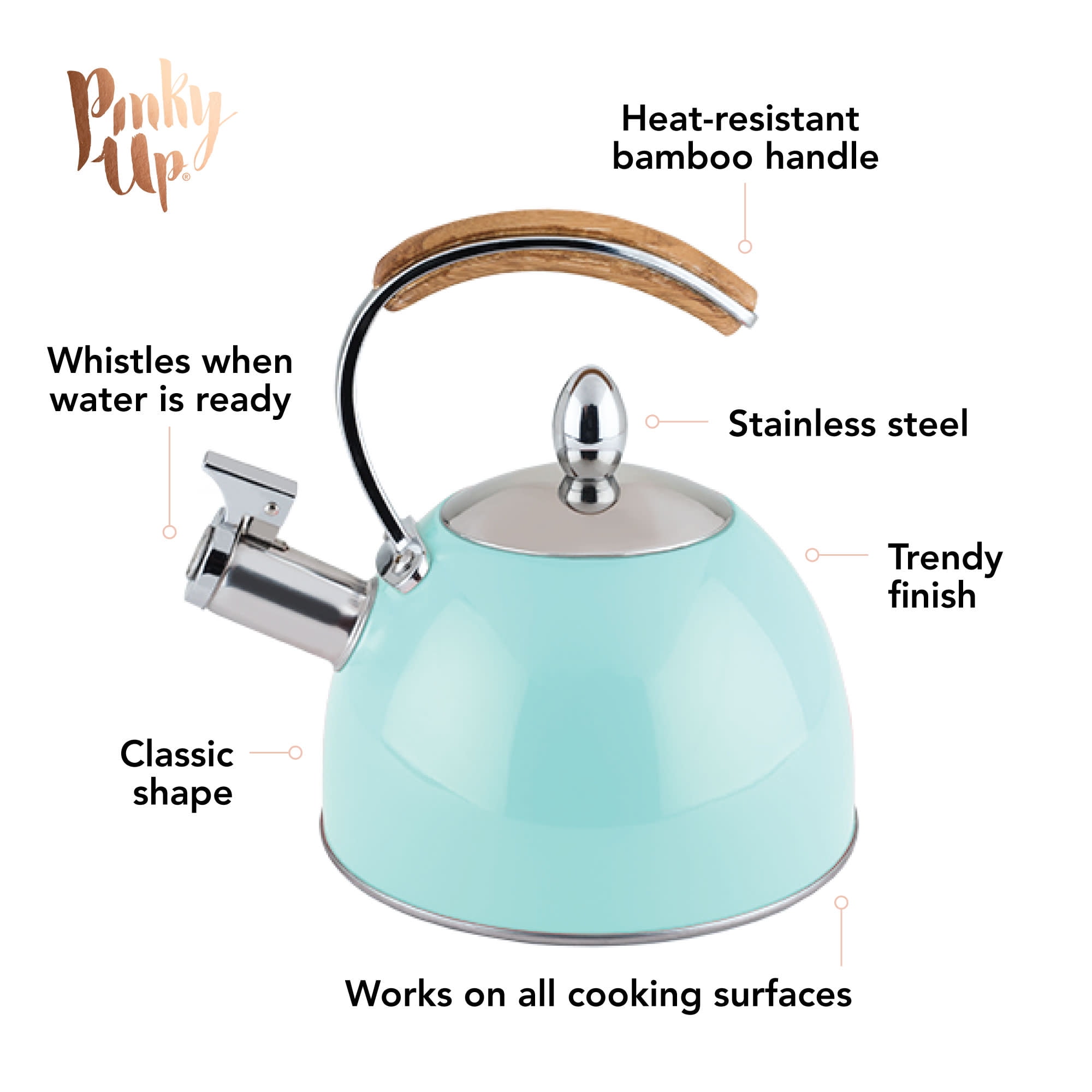 Pinky Up Parker Electric Tea Kettle - Cordless Kettle Stainless Steel Hot  Water Boiler in Rose Gold - 56oz Set of 1 in 2023