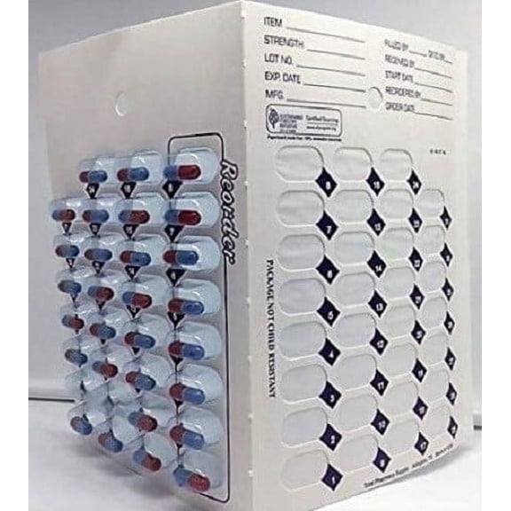 Healthaccessories 31 Day Monthly Cold Seal Blister Pill Pack Pill Organizer - 250 blisters