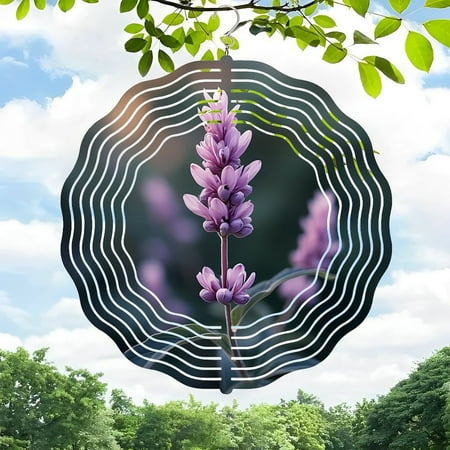 3D Metal Hanging Wind Spinners with Layered Circular Design – Elegant Purple Flower Pattern for Yard and Garden Decor 3D Metal Hanging Wind Spinners with Layered Circular Design – Elegant Purple Flower Pattern for Yard and Garden Decor
