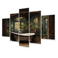 thumbnail image 2 of Designart "Rustic Woodland Bathroom Retreat II" Bath & Laundry Metal Art Print Set, 2 of 5