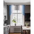 thumbnail image 3 of Blue Grey Swag Valances for Windows, Small Curtains Drapes, Gray Farmhouse Modern Rustic Kitchen Window Curtains Over Sink Rod Pocket Window Treatment Valance for Bedroom/Bathroom 56"x36", 3 of 5