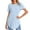1-Solid Blue, variant on Womens Ribbed Knit Solid Blouse Swing Loose Fit Round Hem Tunic Tees Crewneck Short Sleeve Shirts Brown XL
