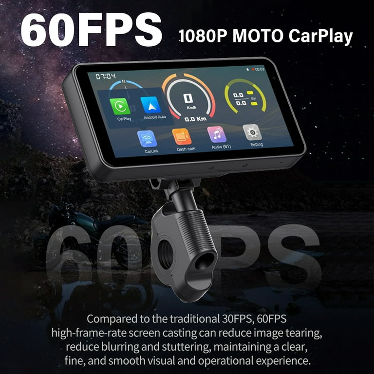 Motorcycle GPS Navigation Screen 6.25in IP67 1080P Dash Cam Dual