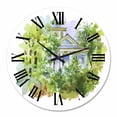 thumbnail image 2 of Designart 'White House In The Woods' Traditional Wall Clock, 2 of 5