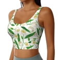 thumbnail image 2 of Vsdgher Tulips Flowers Print Women Sleeveless Athletic Tank Top Built-in Bra Camisole Sports Vest for Yoga Running Fitness Exercise with Removable Pads, 2 of 8