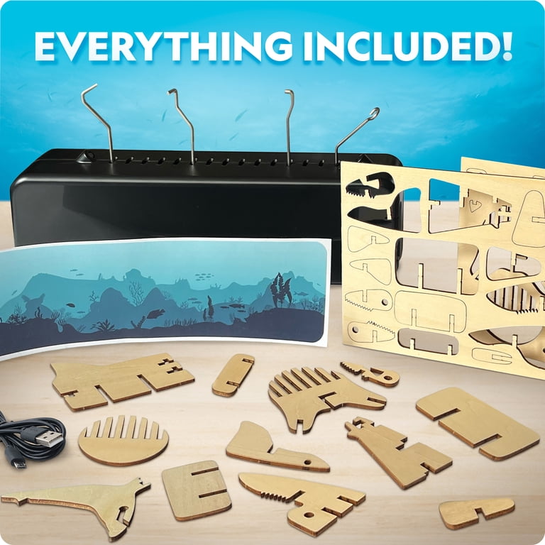 National Geographic Motorized Shark 3D Puzzle, 45-Piece Wood Model