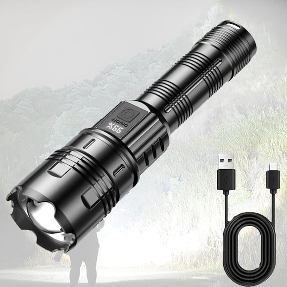 Rechargeable LED Flashlight, High-Lumen Zoomable Super Bright Flashlight, Rugged Portable Design for Outdoor Camping, Hiking, Fishing & Night Riding, Tactical Flashlight(RL 1 PC)