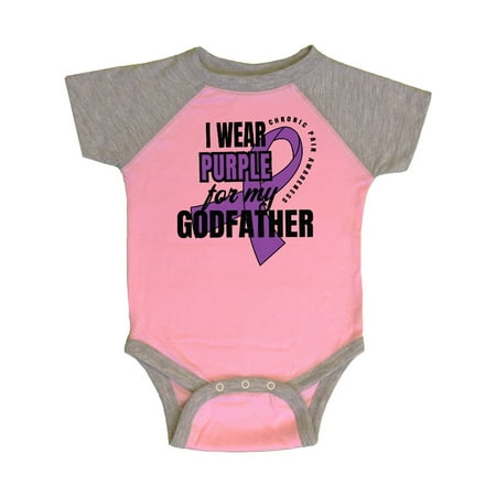 

Inktastic Chronic Pain I Wear Purple For My Godfather Gift Baby Boy or Baby Girl Bodysuit