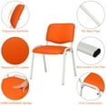 thumbnail image 3 of Zimtown Office Chairs 5 PCS, Stacking PU Padded Conference Chairs Upholstered Chair, Desk Chair Seating Set of 5, Orange, 3 of 8