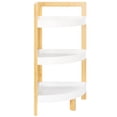 thumbnail image 4 of SAFAVIEH Adler 3 Tier Corner Shelf, White/Natural Bamboo (11.8 in. W x 11.8 in. D x 23.6 in. H), 4 of 11