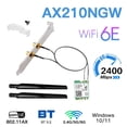 thumbnail image 4 of Tarjeta WiFi 6E Intel AX210 M.2 NGFF inalámbrica 6GHz BT5.2 5400Mbps Gigabit 2.4Ghz 5Ghz 802.11ax pa, 4 of 6