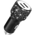 thumbnail image 1 of Cargador USB para coche, adaptador para coche SAVORI, adornos de cristal con brillantes y brillantes para coche, para carga rápida, para iPhone Xs Max X Plus, iPad Pro/Mini, Samsung, 1 of 7