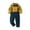 Yellow-19, variant on Sentuca Kids Clothes for Boys Casual Button Down Plaid Shirts Long Sleeve and Suspenders Pants Outfit Sets Size 12 Years