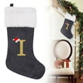 thumbnail image 2 of WMGHA Christmas Stocking with White Plush Velvet Black Fabric Letter Design Christmas Ornament Cute Hanging Decoration for Xmas Tree Festive Bag for Holiday Gift, 2 of 9