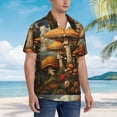 thumbnail image 3 of Balery Vintage Cloud Mushroom Camisas hawaianas de manga corta para hombre, camisas playeras de corte holgado, camisas de vacaciones con botones,Large, 3 of 7