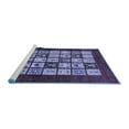 thumbnail image 2 of Ahgly Company Machine Washable Indoor Square Abstract Blue Modern Area Rugs, 5' Square, 2 of 4