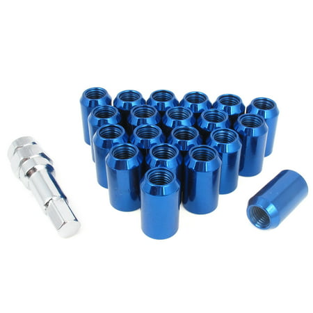20 Pcs M12 x 1.5 Blue Metal Hex Locking Lug Nuts for Vehicles