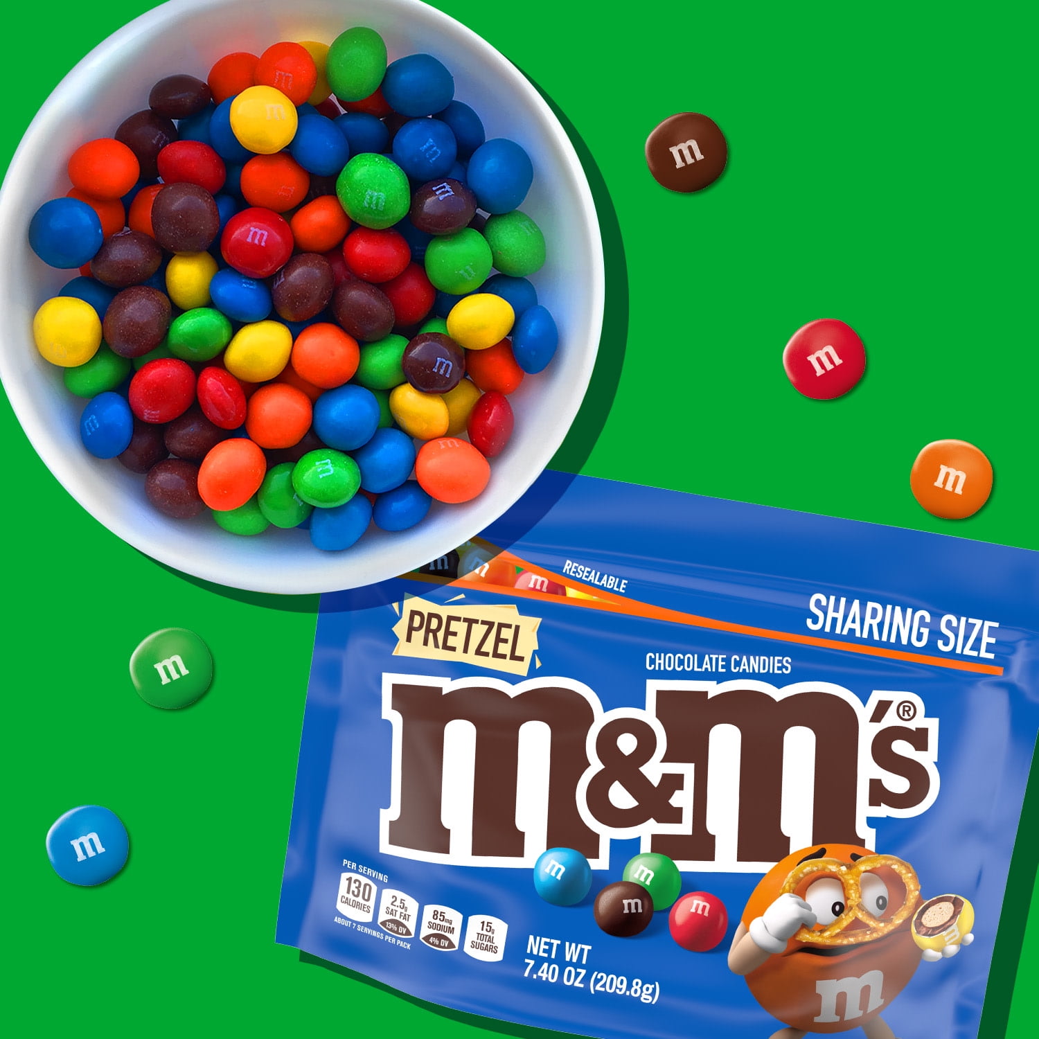 M&M'S Pretzel Milk Chocolate Candy Sharing Size Resealable Bag, 7.4 oz -  Dillons Food Stores