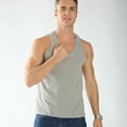 thumbnail image 3 of SWSMCLT Men's Plus Size Tank Top Workout Casual Spandex Thin Cozy Summer Stretchy Top Sleeveless Vest Cotton Grey 4X-Large, 3 of 4