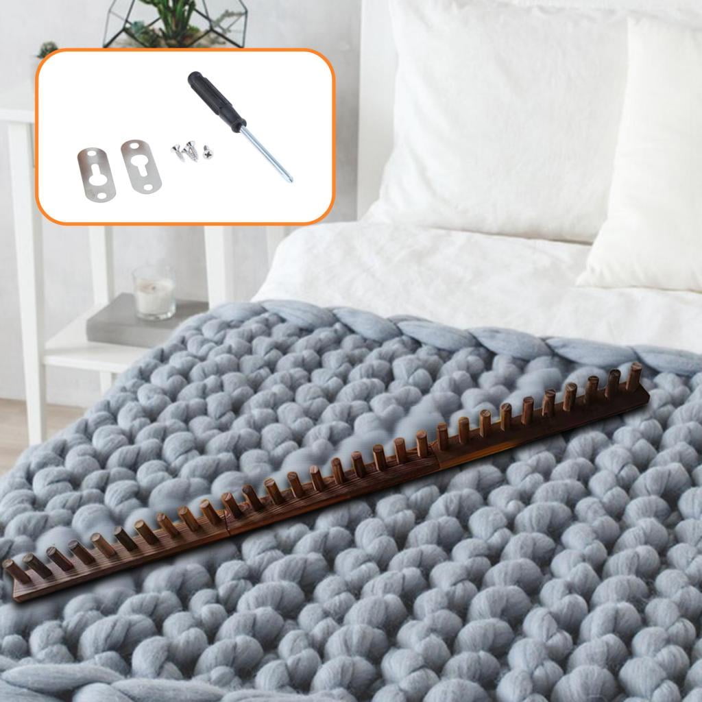 Wooden Loom Frame Knitting Loom for Chunky Blankets Wooden Peg Frame Sturdy Material for Home Decor Projects