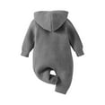 thumbnail image 3 of Odeerbi Baby Bodysuit Layette Onesie for Toddler Boys Girls Color Cute Knitting Winter Thick Keep Warm Hoodie Jumpsuit Romper Gray, 3 of 9