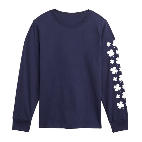 Instant Message - Shamrocks Trail White Long Sleeve Graphic T-Shirt