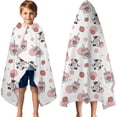 thumbnail image 3 of Pink Cow Strawberry Jar Pattern Hooded Bath Towel，60"x35" for Ages 3 To 12 Kids, Quick Dry Lightweight Soft Microfiber Hood Beach Towel Cover Up for Kids, 3 of 7