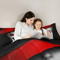 thumbnail image 5 of Homewish Boys Girls Romantic Lover Couple Full Size Comforter Sets 3-Piece,Valentine's Day Bedding Comforter Set,Black Red Lightweight Bedding Sets,Super Cozy Room Decor,Reversible, 5 of 8