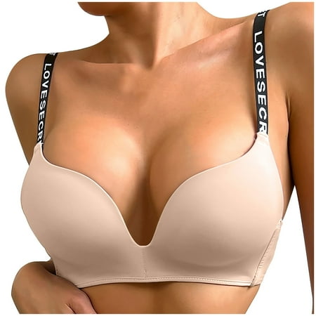 

TFDZ Bras For Women Sleep Bra Fashion Woman s Lace Beauty Back Solid Strap Wrap Plus Size Bra Underwear Beige