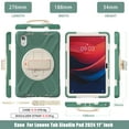 thumbnail image 6 of For Lenovo Tab M11/Tab K11 LTE/Xiaoxin Pad 2025 Case 11 inch, 360 Hand Strap, Shoulder Strap, Kickstand, Rugged Drop Protection, Emerald Green, 6 of 7