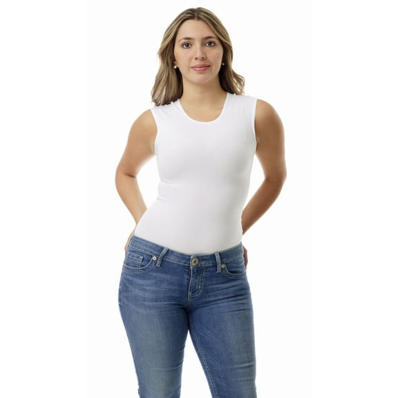 Underworks Womens Ultra Light Cotton Spandex Sleeveless Compression Top