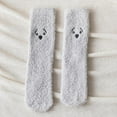 thumbnail image 4 of JeashCHAT Fashion Keep Warm Women Fashion Solid Color Animal Embroidery Thick Socks, 4 of 9