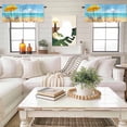 thumbnail image 4 of Welcome to The Beach Valance Curtain for Windows Summer Watercolor Blue Ocean Loungers Starfish Rod Pocket Curtain Valances Short Window Treatments for Kitchen Bathroom Laundry Basement 42 x 12 Inch, 4 of 9