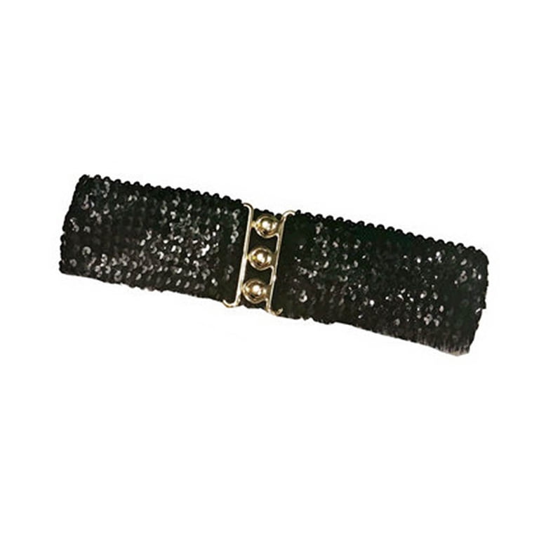Women Wide Elastic Waist Stretch Waistband Sequins Shiny  display picture 1