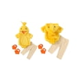 thumbnail image 2 of RUINIXCW Toddler Baby Girl Boy Chick Costume Newborn Infant Halloween Easter Chicken Costume Kids Fleece Short Sleeve Hooded Romper Pants Foot Covers, 2 of 9