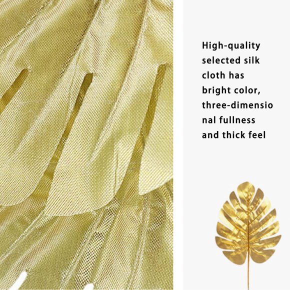 Maoww 20Pcs Leaves Wedding Artificial Fake Decoration Birthday Plants Tropical Summer Palm Hawaiian Gold Simulation Imitation Turtle 39cm A01470