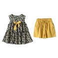 thumbnail image 1 of Girls Suit Floral Ruffle Sleeveless Top Shorts 2 Piece Sets 3-13 Years Old, 1 of 6
