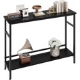 thumbnail image 1 of Sofa Table, 39.3" Rustic Sofa Table with Adjustable Shelf, 2 Tier Skinny Console Table, for Hallway Bedroom Living Room, 1 of 7