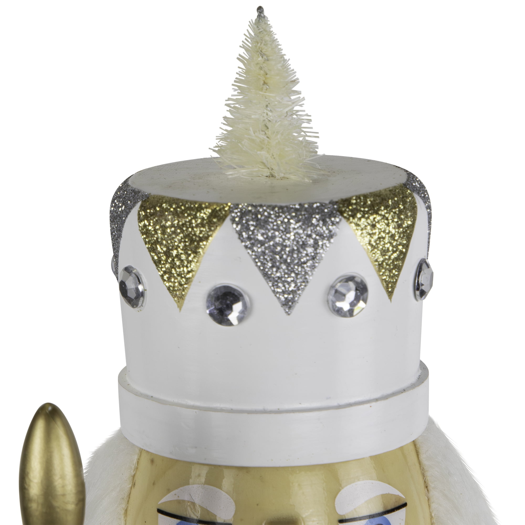 Northlight Glittered Nutcracker with Snowflake Scepter Christmas Figure - 15" - White