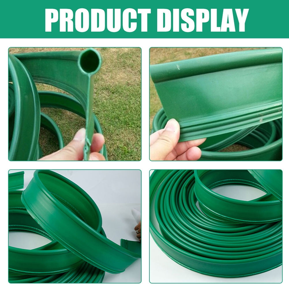 Raindrops Green Plastic Landscape Edging for Garden, Lawn, Yard Borders and Outdoor Landscaping Projects