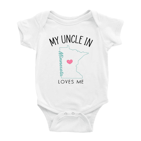 

My Uncle In Minnesota Loves Me Baby Romper Boy Girl Clothing 18-24 Months