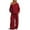 000-(One-Shoulder-Outfits)-- Wine, variant on jumpsuits for women Casual Loose Batwing Sleeve Crewneck Rompers Belted Long Pants Wide Legs Overall