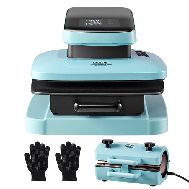 VEVOR Kit de máquina de prensa de calor automática, prensa de vaso 2 en 1, máquina de prensa de camisetas inteligente de 15 x 15 pulgadas con liberación automática, máquina de prensa