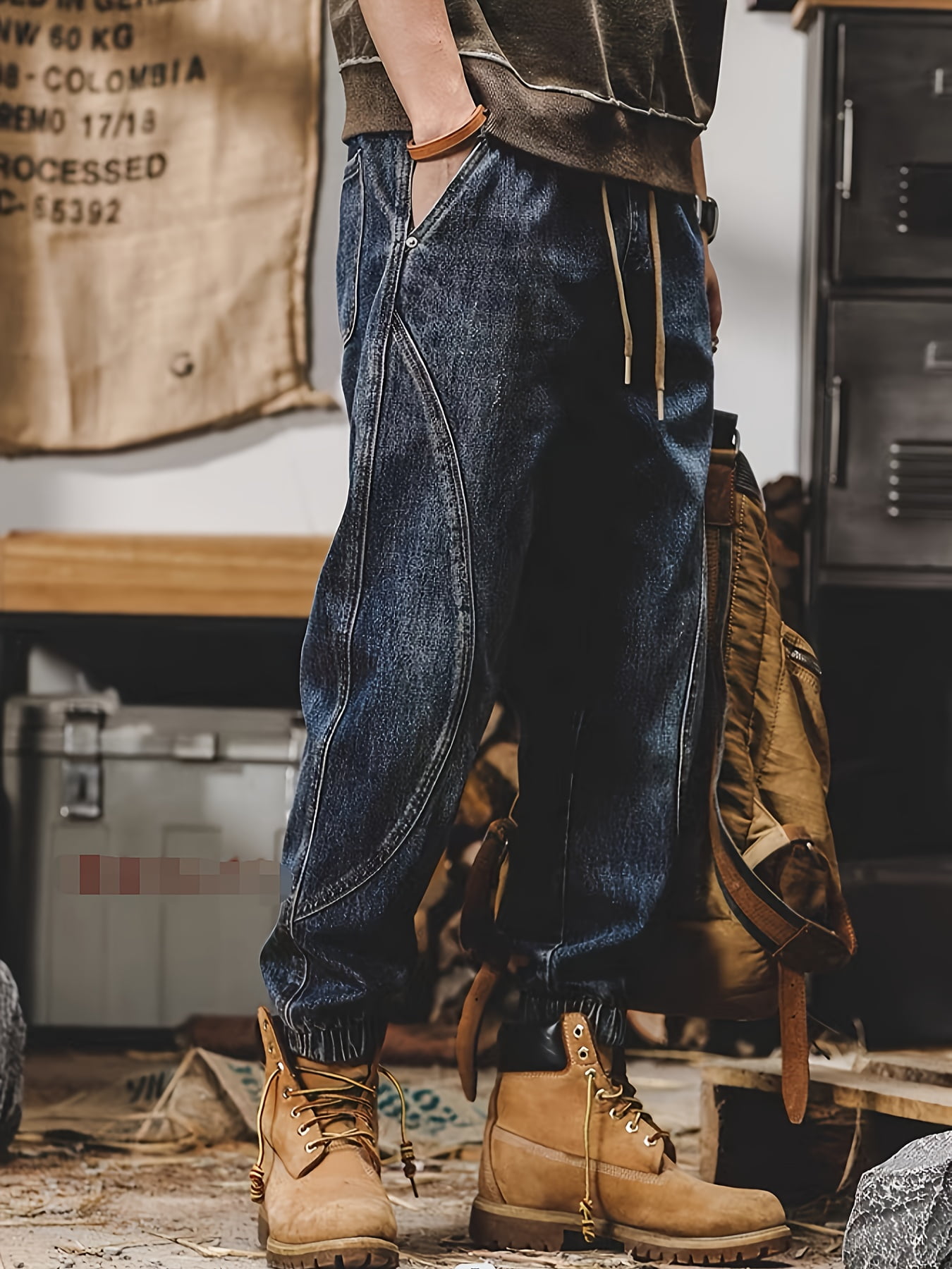 Men's Casual Comfy Cotton Jeans Chic Vintage Style Cropped Jeans